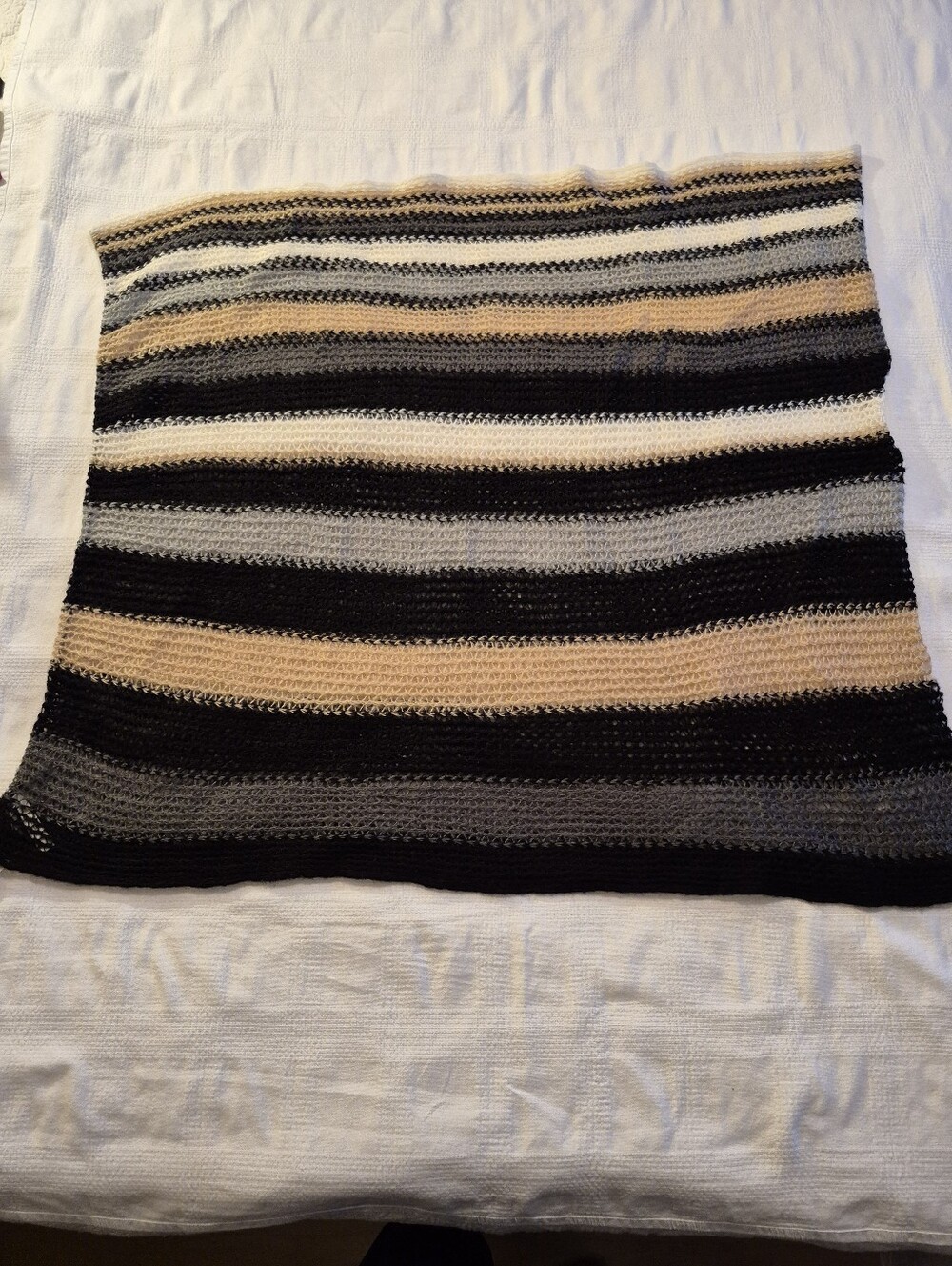 Talbots women's knit cowl scarf, black brown, tan, cream NWT